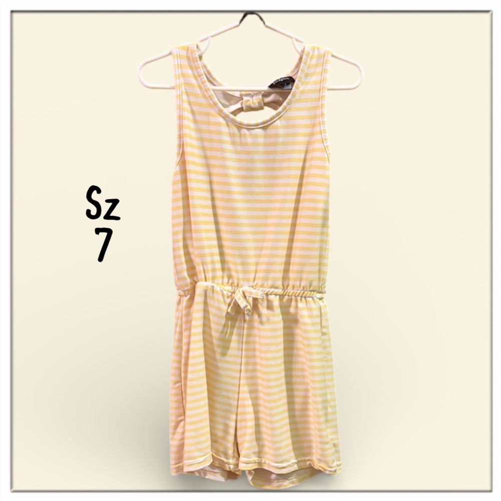 Striped Yellow and White Kids Romper
